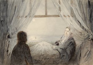 Portrett av Harriet Martineau på en sofa, 1844 (wc på papir)