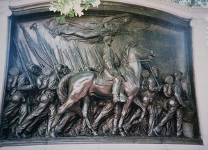 Robert Gould Shaw (1837–63) minnesmerke for det afroamerikanske 54. Massachusetts-regimentet