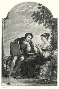 Raffaelle og Fornarina (gravering) av Augustus Wall (after) Callcott