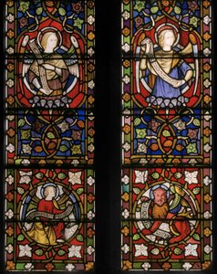 Kristus omgitt av engler, detalj, 1850 (farget glass) av Augustus Welby Northmore Pugin