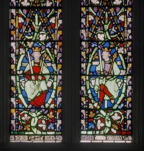 Østvindu med Jesse Tree, detalj, ca. 1884 (farget glass) av Augustus Welby Northmore Pugin