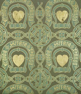Hjertemotiv kirkelig tapetdesign av Augustus Welby Northmore Pugin