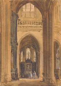 Interiør i en gotisk kirke av Augustus Welby Northmore Pugin