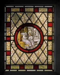 Bibliotekvindu med nederlandsk Roundel, ca. 1844 (farget glass) av Augustus Welby Northmore Pugin