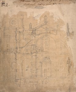 Snitt gjennom midtskipet i St. Paul's Cathedral ser vestover