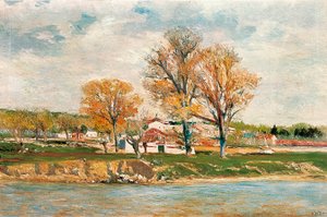 "Breden av elven Manzanares" Maleri av Aureliano de Beruete Y Moret (1845-1912). Olje på lerret.