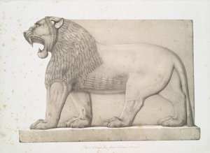 Kolossal løve fra den store inngangen ved Nimroud [Calah], 1853