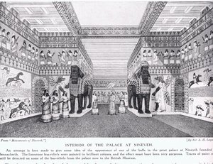 Interiør av Palace of Nineveh, illustrasjon fra 