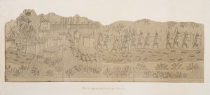 Beleiring og plyndring av en by (Kouyunjik), fra Monuments of Nineveh, pub. 1849 av Austen Henry Layard