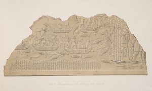 Erobringen av en stamme som bor i en myr (Kouyunjik), fra Monuments of Nineveh, pub. 1849 av Austen Henry Layard