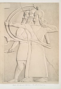 To bueskyttere og en skjoldbærer, 1849 av Austen Henry Layard