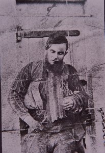 Kelly Gang-medlem Joe Byrne satt opp etter døden, 29. juni 1880 (s/hvitt-bilde)