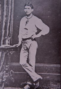 Kelly Gang-medlem Steve Hart som døde i flammene på Glenrowan Hotel, 28. juni 1880 (s/hv-bilde) av Australian Photographer