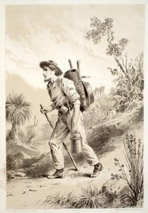 Digger on the Tramp, fra The History of Australasia av David Blair, McGrady, Thomson og Niven, 1879