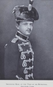 Erkehertug Karl, senere Charles I, keiser av Østerrike (s/hv-bilde) av Austrian Photographer