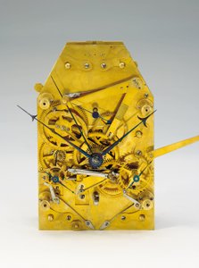 En månedsvis bodenstanduhr med likning av tid og full kalender av Austrian School
