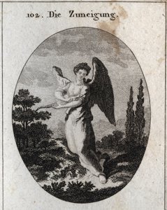Allegori om hengivenhet eller vennlighet. Hans attributt er lezarden, symbolet på hans vennlighet og naturlige hengivenhet for menn. Gravering i "" ikonologi eller ideer fra feltet lidenskaper og allegorier avbildet for tegnere, malere, poeter, av Austrian School