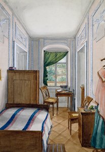 Biedermeier-stil lite rom, akvarell, Østerrike av Austrian School