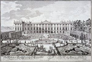 Hagefronten til Palace of the Prince of Trauthson, Wien ca. 1719 av Austrian School