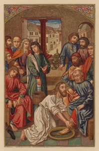 Jesus vasker føttene til disiplene (kromolitt) av Austrian School
