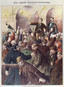 Politiet bryter opp et protestmøte for arbeidsledige arbeidere, 1897 av Austrian School