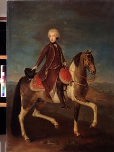 Rytterportrett av keiserinne Maria Theresia av Habsburg av Østerrike (1717-1780). Maleri av den østerrikske skolen mellom 1740 og 1750 (1700-tallet). Klassisk stil. Olje på lerret. Pushkin-museet, Moskva. av Austrian School
