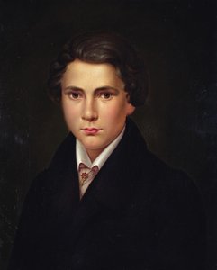 Portrett av en ung mann med en rubinstift, ca. 1835