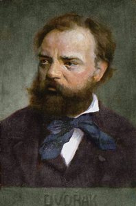Postkort som viser Antonin Dvorak (1841-1904) før 1914 av Austrian School