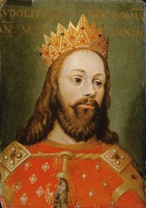 Rudolf I (1218-91) ukronet hellig romersk keiser, grunnlegger av Hapsburg-dynastiet (panel)