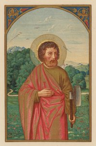 S Mathias, apostel (chromolitho) av Austrian School