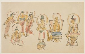 (Asakusa Kannon tempelkarikaturer A), ca. 1900 av Awashima Kangestu