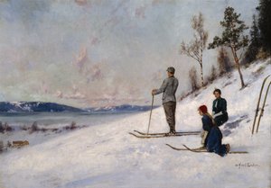 Skiløper (olje på lerret)