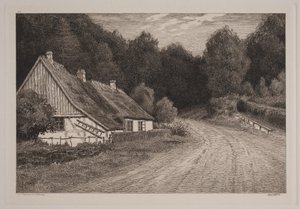 Våningshus ved skogen