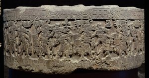 The Stone of Tizoc (ca. 1481-86) eller Temalacatl, 1325-1521 av Aztec
