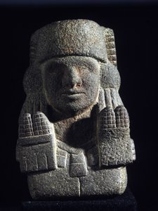 Aztec Art: representasjon av Chicomecoatl (kalt ausi Xilonen), gudinnen for hushjelpen og fruktbarheten. Nasjonalmuseet for antropologi, Mexico av Aztec Aztec
