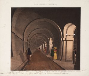 Themsen-tunnelen, gravert av J.D. Harding, ca. 1835 av B. after Dixie