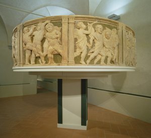Utvendig prekestol etter restaurering av Prato-katedralen av B. di Donatello and Michelozzo