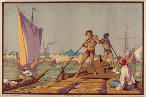 Rangoon Port, fra serien 'Burma: A Land of Rich Resources' av Ba Nyan