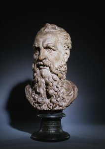Studie av hodet til Saint Paul, ca. 1535 (terrakotta)