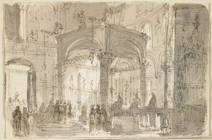 Utsikt over et høyalter, kanskje i San Marco, Venezia av Baldassare Cavallotti