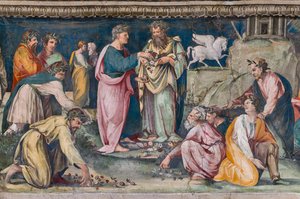 Parnassus, med Pegasus og poeter av Baldassarre Peruzzi
