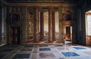 Fresco i Hall of Perspectives av Baldassarre Peruzzi