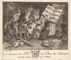 Concert of Cats, etter maleriet i samlingen til Duc de Choiseul, før 1771.