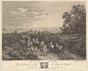 Flanders Road Route de Flandre etter et maleri i samlingen til Duc de Praslin, 1772