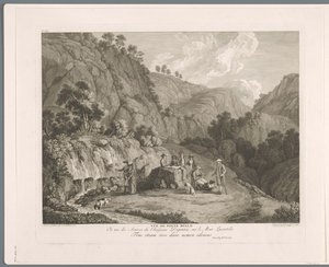 Utsikt over kilden ved Monti Lucretili Vüe ​​​​de fonte bello (tittel på objekt) Suite de VI vues des Environs de Rome (...) (serietittel)
