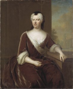 Prinsesse Albertine Frederique de Bade Durlach - Portrett av markgrevinen Albertina Frederica av Baden-Durlach (1682-1755), av Denner, Balthasar (1685-1749). Olje på lerret. Mål: 124x102 cm. Nasjonalmuseet Stockholm av Balthasar Denner