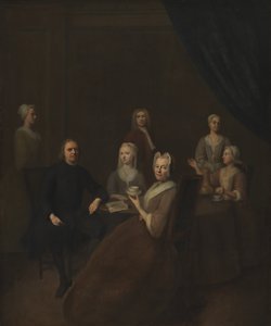 Kunstnerens svigerforeldre og noen av deres barn av Balthasar Denner