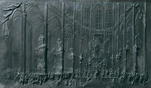 Kroningen av Maria Theresia i Praha-katedralen som "konge" av Böhmen 12. mai 1743 av Balthasar Ferdinand Moll