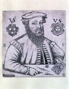 Portrett av Virgilius Solis (1514-62) tysk trykkeri av Balthasar Jenichen