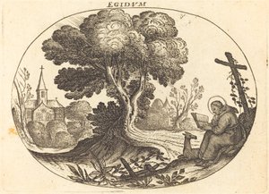 Saint Egidius og en Doe av Balthasar Moncornet